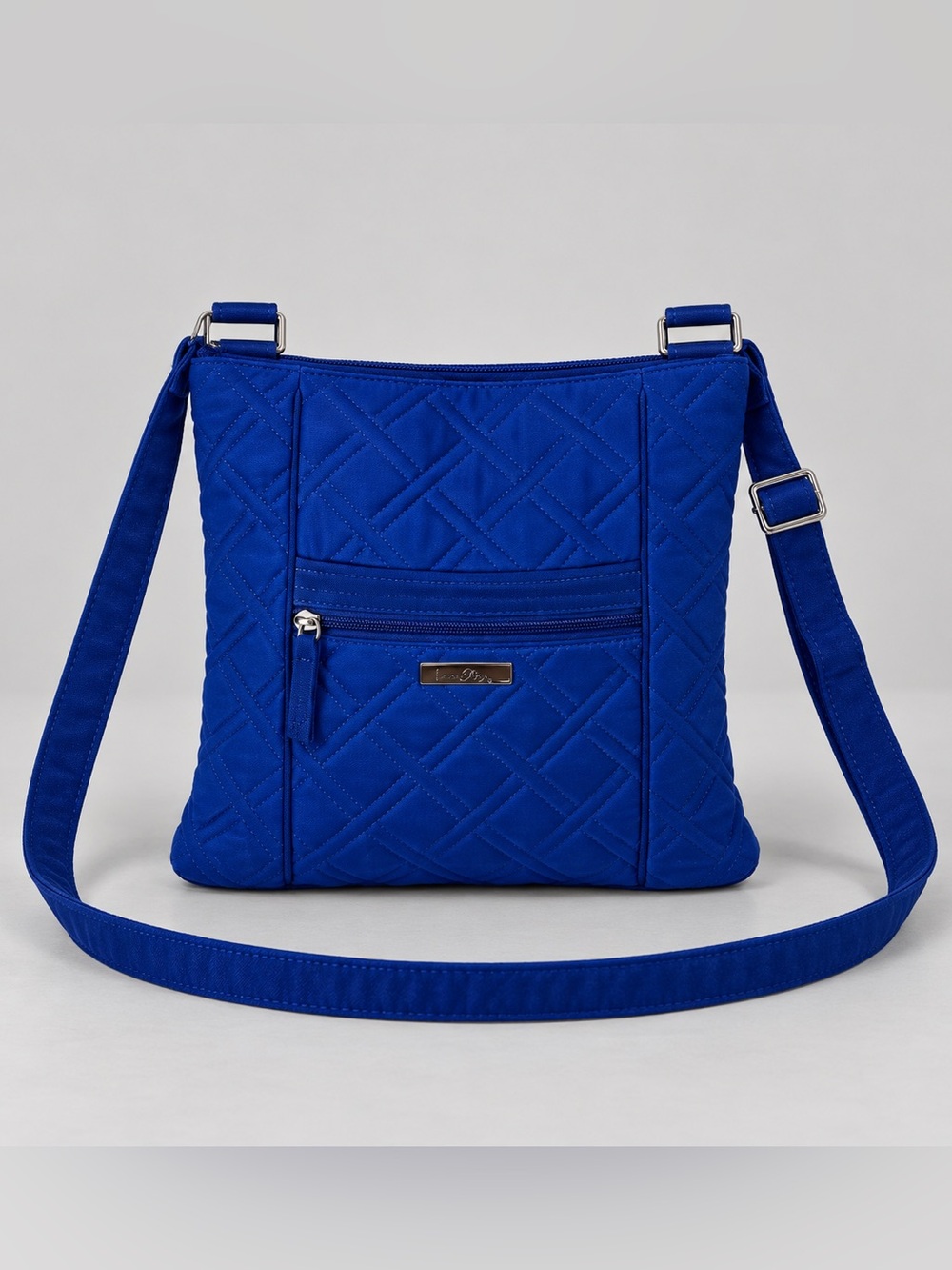 Vera Bradley Microfiber Crossbody Bag Purse Quilted Cobalt Blue